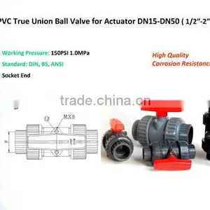 PVC Double Union Ball Valve for Actuator thumbnail-1