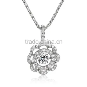 Silver Fashion Jewelry 2016 Dancing Stone Pendant Neckalce Women Jewelry SPG916W thumbnail-2