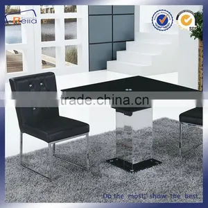 Modern Design Home Furniture Dining Table Glass Top Metal Legs thumbnail-1