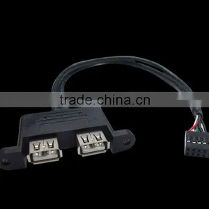 Panel Mount Dual Double USB to Housing thumbnail-1