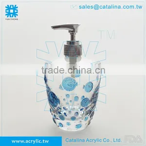 3D Bubble Fish Pattern Cotton Jar Toothbrush Holder Lotion Dispenser Soap Dish Tumbler Acrylic Bathroom Supplies thumbnail-6