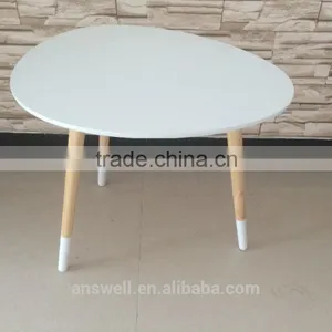 Fine Modern Egg Shape Discount White Decorative Wooden Table thumbnail-1