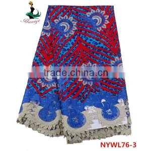 Wholesale Women Dress Wax Lace Fabric/ Lace Fabric Mix With Holland Wax thumbnail-3