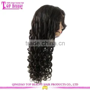 Cheap Brazilian Loose Wave Full Lace Wig Glueless Virign Brazilian Hair Wig for Black Woman thumbnail-4