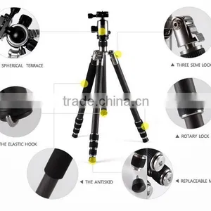 Factory Supply HPUSN Professional Photography Carbon Fiber Portable Camera Tripod Used as Monopod thumbnail-2