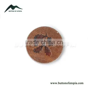 Floral Engraved Wooden Buttons Flower Shank Buttons thumbnail-1
