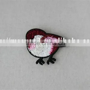 High Quality Red Color Polyester Fabric Neck Collar Patch Embroidery for Sale thumbnail-2