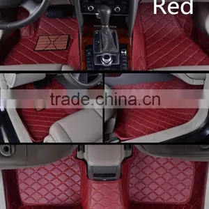 Colorful Leather Rhombic 5D Pattern Interlocking Custom Anti Slip Car Mats thumbnail-2