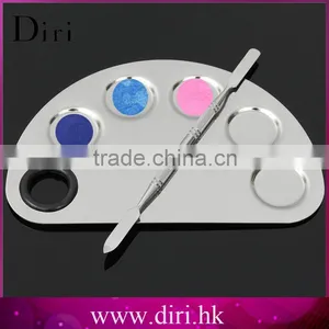 Stainless Steel Semicircle Makeup Palette Spatula Professional Makeup Tool thumbnail-1
