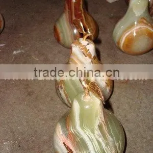 Pakistan Best Price KITCHEN AND DINING DECORATION ONYX PEAR WITH BRASS LEAF HANDICRAFTS thumbnail-6