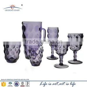 Green Blue Set 6 Bubble Style Vintage Fine Glass Elegant Stemware for Champagne or Cocktail thumbnail-4
