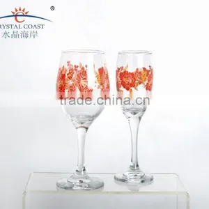Lead Free Crystal Glassware Drinking Water Goblet Hot Selling High Quality Wine Glasses Colored Stem Goblet thumbnail-1
