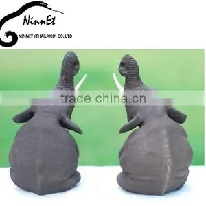Wood Carved Elephant From Thailand thumbnail-4