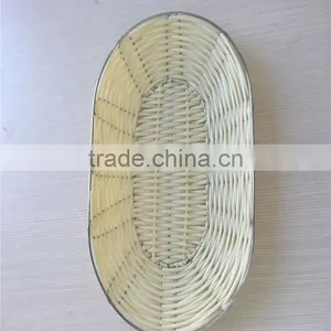 Hot Sale Handmade Plastic Rattan Bread Basket thumbnail-3
