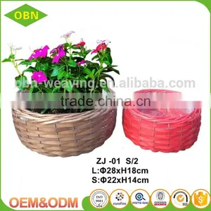 Wholesale High Quality Colorful Decorative Garden Handmade Wicker Basket Flower Pot thumbnail-1