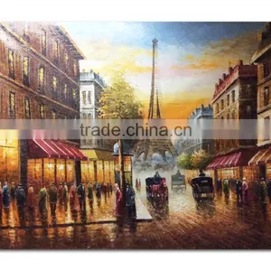 Colorful Eiffel Tower Oil Painting on Canvas thumbnail-1
