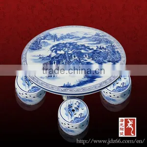 China Supplier Blue and White Ceramic Table Set /waiting Chair thumbnail-1