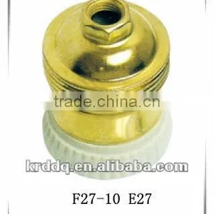Porcelain Brass Conductor E27 Lampholder thumbnail-1