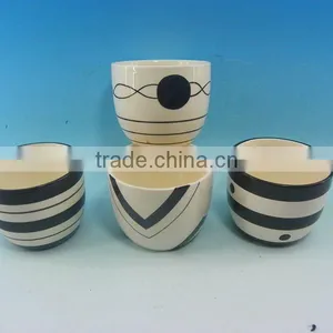 Chinese Ceramic Black And White Flower Pot thumbnail-1