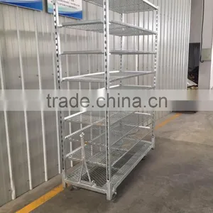 Net Mesh Flower Cart Metal Mesh Trolley With 8 Shelves thumbnail-2