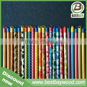 PVC Coated Wood Broom Handle/Factory Cheap Price Broom Handle Wood Pvc Coated Mop Handle thumbnail-1