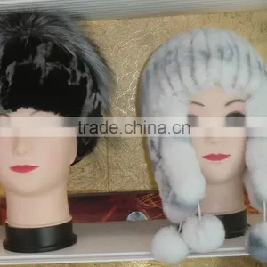 Real Knitted Rex Rabbit Fur Hats thumbnail-1