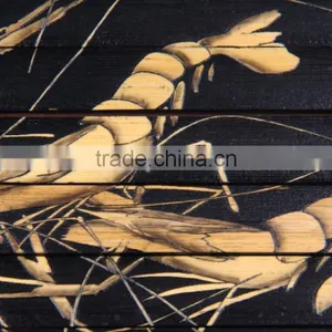 Chinese Unique Bamboo Carving Slip "the Double Shrimps" thumbnail-1