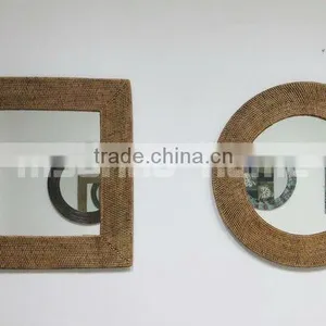 Full Rattan Wall Round Mirror thumbnail-1