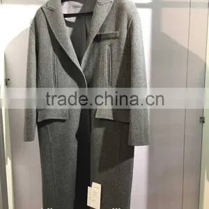 Ladies Handle Dark Grey 100% Wool Coat for Sring and Fall thumbnail-3