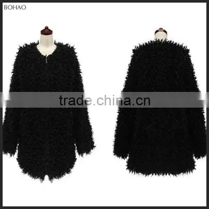 2015 Stylish Imitation Lamb Wool Women Winter Faux Fur Long Overcoat thumbnail-6