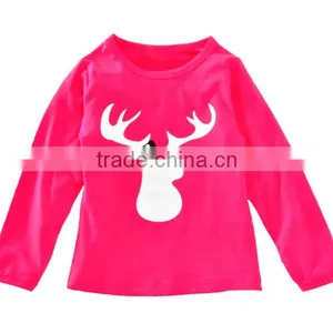 Hot Selling Christmas Deer Printing Long Shirts Trousers Two Piece for Baby thumbnail-2