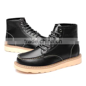 Autumn Men Leather High Top Casual Shoes Sample for Adults, Winter High Upper Worker Shoes Casual Brand From China thumbnail-5