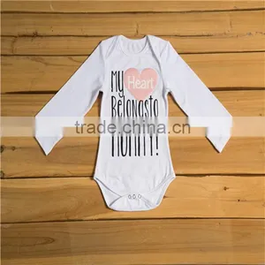Wholesale Cotton Organic Onesie Plain White Long Sleeves Baby Romper thumbnail-3