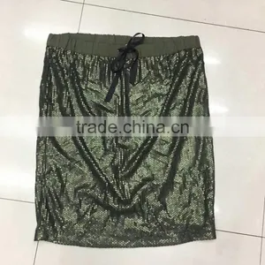 Ladies Yiwu Stock Garment Beaded Shining A-line Sexy Skirt thumbnail-1