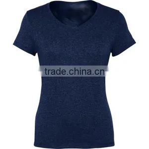 New Design Custom V-Neck Women t Shirt Printing thumbnail-3
