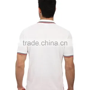 2015 Latest Custom Short Sleeve Mens Fancy Embroidered Polo Shirt, Ribbing Embroidered Polo Shirt thumbnail-3