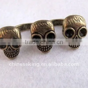 Metal Alloy Skull Stye Double Rings, POP Vintage Rings,exotic Finger Rings thumbnail-1