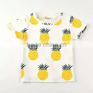 Hot Sale Baby T Shirt Outfits Remake Giggle Moon Boutique Brother Sister Set Pineapple Shorts Organic thumbnail-2