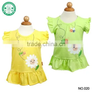 Fashion Baby Girls Floral Boutique Clothing Kids Wear Baby Kids Tshirts thumbnail-1