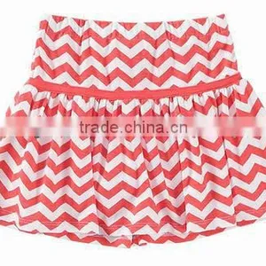 Above-the-knee Length Casual Dressess 100% Knit Cotton Chevron Dresses Mini Skirt Kid Girls Cotton Bottom Chevron Skort thumbnail-1