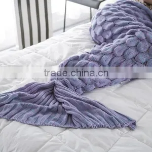 Customs Knitted Scales Mermaid Blanket Adult Mermaid Tail Blanket 90*190cm thumbnail-1