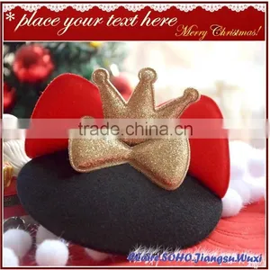 Wholesale RED CAT EAR MINI TOP HAT WITH GOLD CROWN thumbnail-3