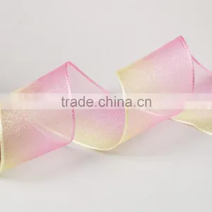 38mm Rainbow Sheer Ribbon Multi Color thumbnail-2