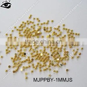 Metal Dome Studs Half Round Studs 1MM Gold Round Beads for Nail Art thumbnail-1