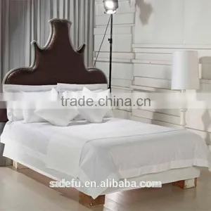 Luxury Bulk White 100% Cotton Hotel Bed Sheets thumbnail-1