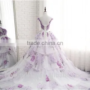 High Quality Charming Style Lace Sweetheart Neckline Appliqued Ball Gown Bridal Dress TS302 thumbnail-2