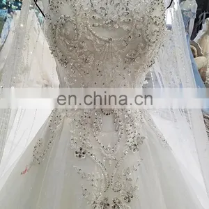LS00218 White Arab Long Sleeve Muslim Sexy See Through Corset Saree Designs Wedding Dress thumbnail-3