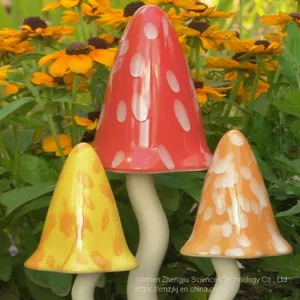 Christmas Outdoor Garden Ceramic Mushroom Wind Chime European Decorative Resin Household Articles Handicraft Plug-in thumbnail-4