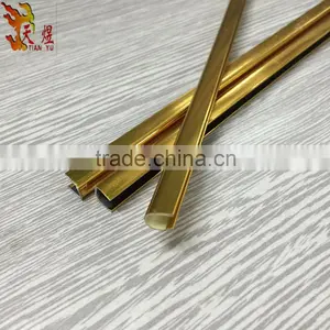 Best Quality Beauty Your Product 6mm u Shape Golden Shiny Plastic Cover Edge Trim Strip Plastic Components thumbnail-5