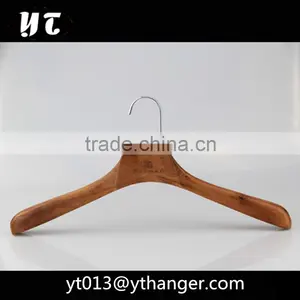 High Quality Luxury Brown Wooden Pants Hanger With Trousers Clip for Men Clothes thumbnail-3